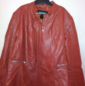 Woman's faux leather jacket sz 22/24 Cognac